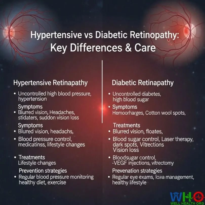 Hypertensive retinopathy vs diabetic retinopathy