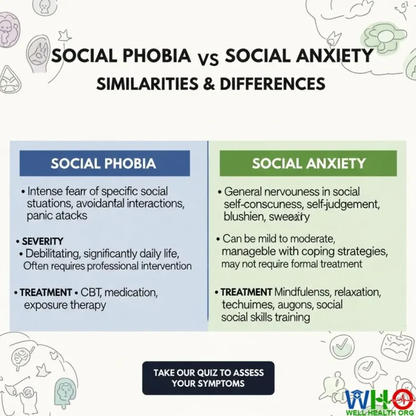 Social phobia vs social anxiety