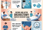 Before and after an orchiectomy