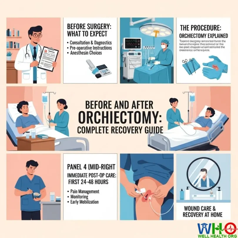 Before and after an orchiectomy