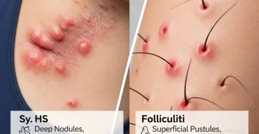 Hidradenitis suppurativa (HS) vs folliculitis