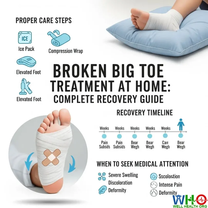broken big toe treatment at home
