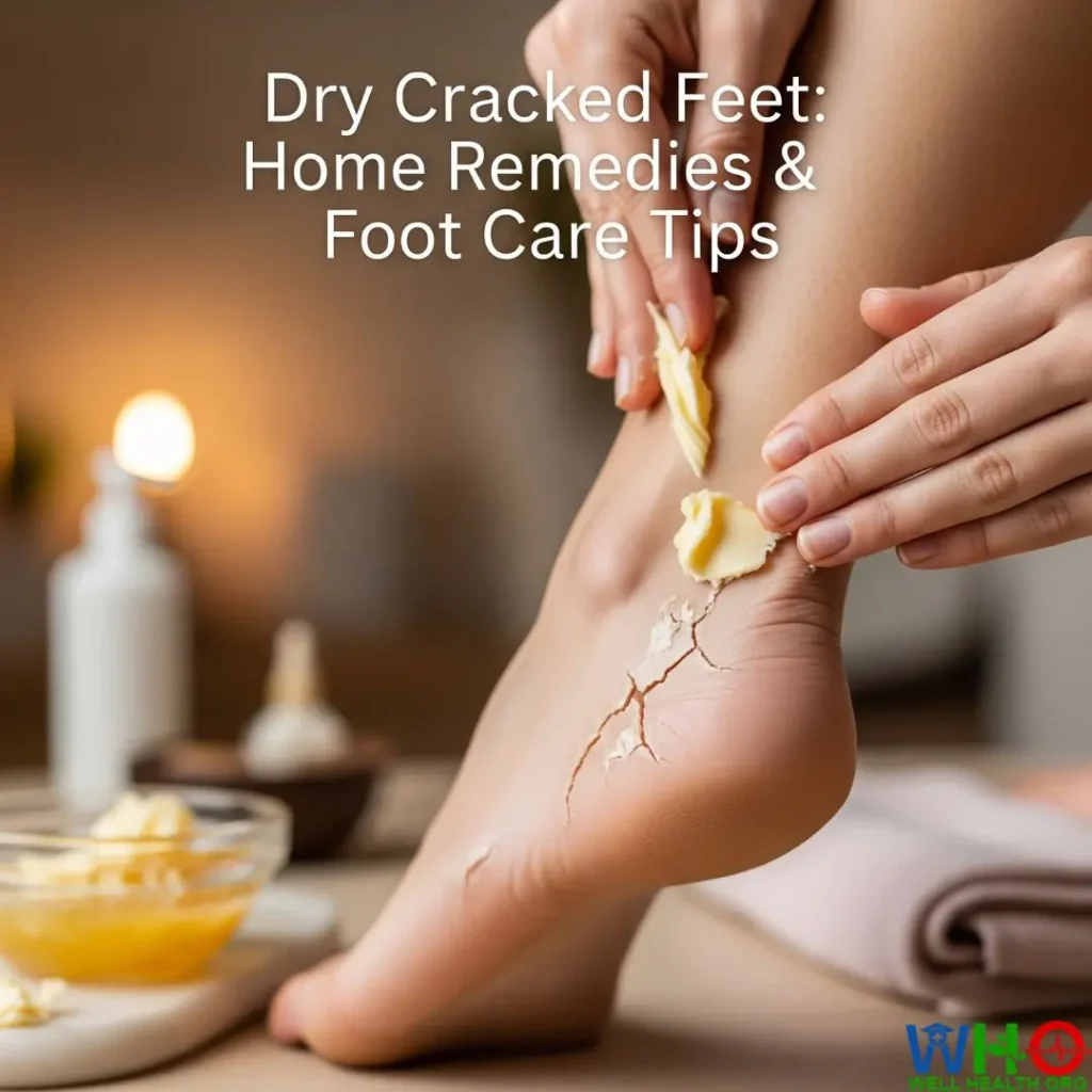 dry cracked feet with cuts home remedy 
