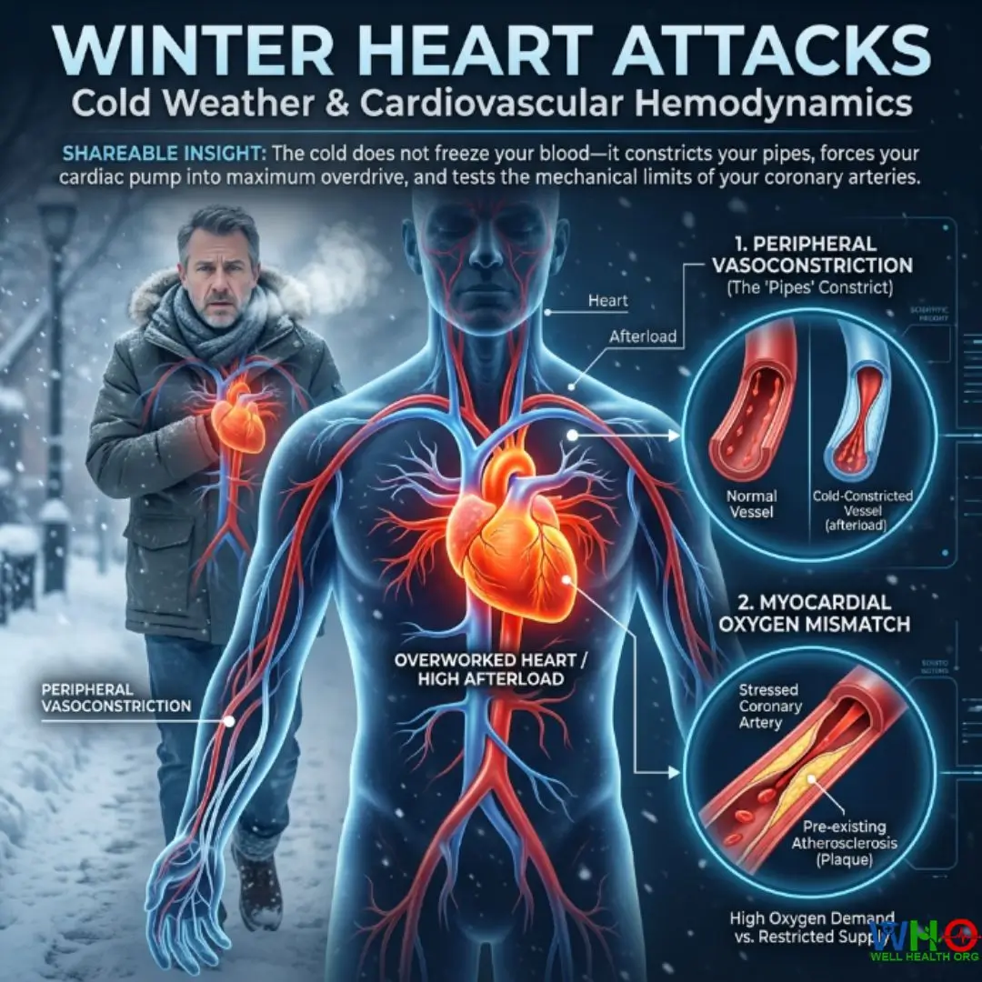 Winter Heart Attacks: Why Cold Weather Triggers Sudden Cardiac Arrest & Vasoconstriction 2 winter heart attacks 1